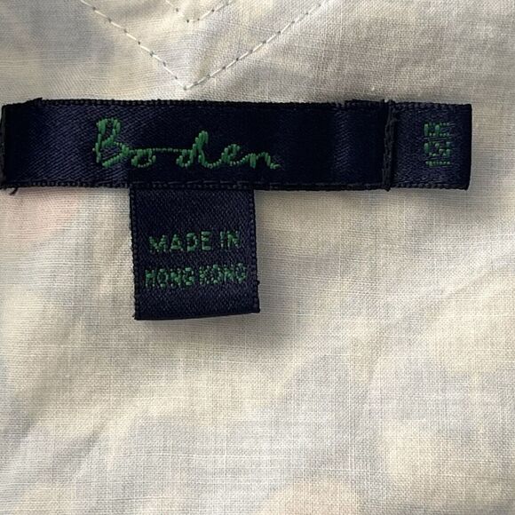 Boden Dress Sz 12 R Empire Waist Crossover V-Neck 100% Cotton Blue Cherr… - Picture 8 of 11